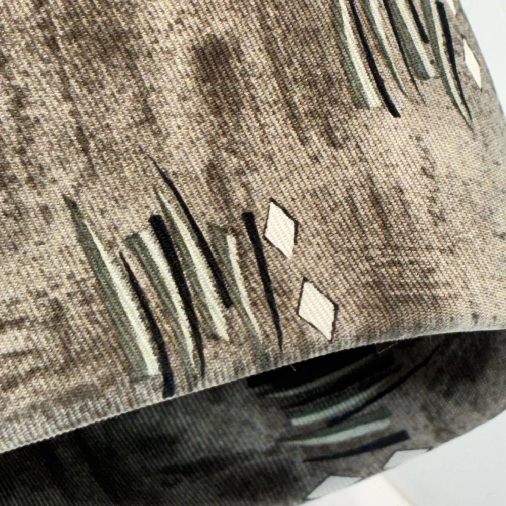 Pierre Cardin Mens Silk Tie Brown Grey Abstract Geometric Made in USA